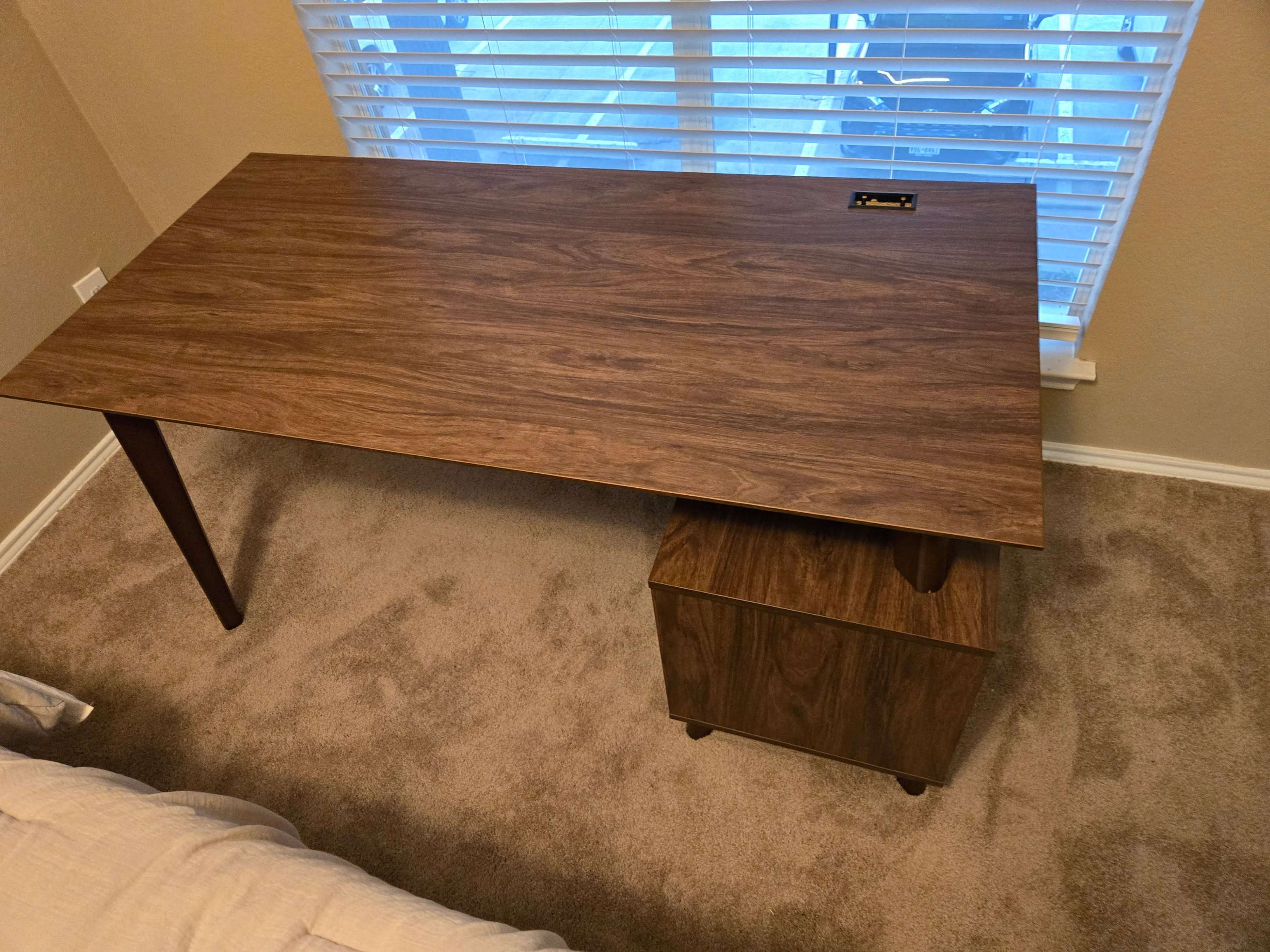 Midmod by Union & Scale storage desk assembly in progress by Mount & Fix