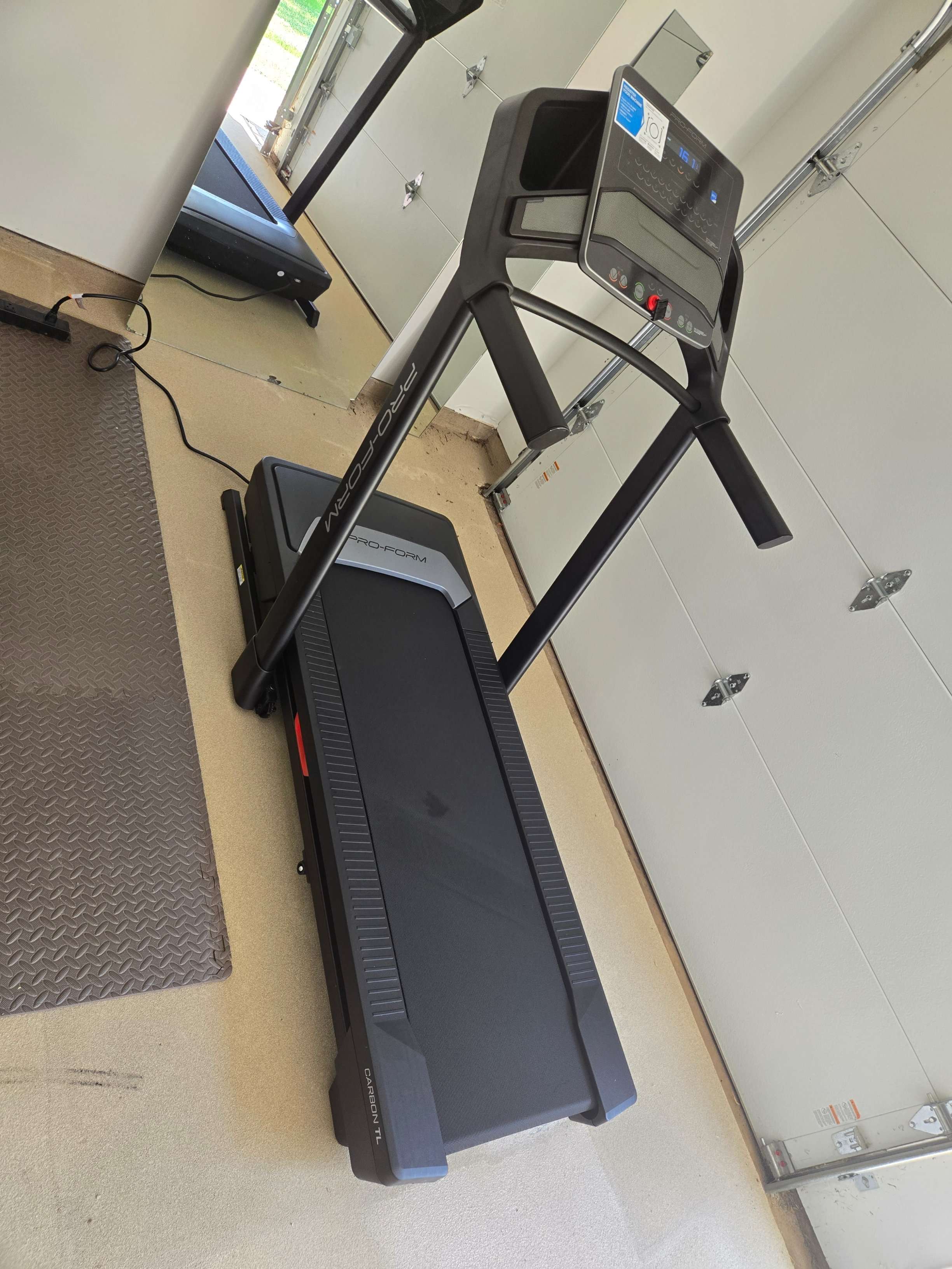 A fully assembled Horizon Fitness treadmill by Mount & Fix in DFW